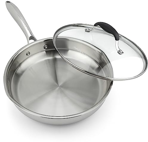 AVACRAFT 10 Inch 18/10 Stainless Steel Frying Pan with Lid