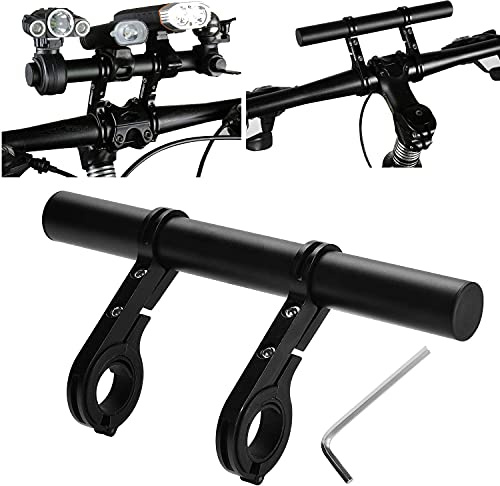 Lystin Bike Handlebar Extender, Lightweight Durable Aluminum Alloy Double Bicycle Handlebar Extension Bracket for Holding Motorcycle E-Bike Lamp Speedometer (Aluminum Alloy)