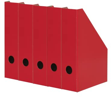 LANDRÉ Stehsammler A4, aus stabilem Karton, 7cm breit, rot, 5 Stück