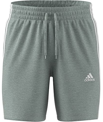 adidas Herren Essentials 3-Stripes Shorts, medium Grey Heather/White, L