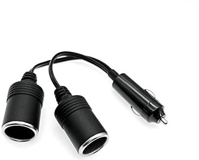 JZK DC 12V 24V Car Cigarette Lighter 1 to 2 for car/truck/van, 2-Way car adapter splitter, 1 to 2 Ports Cigarette Lighter Socket Splitter Female Socket Plug Connector Adapter