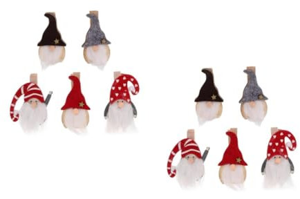 Garneck 18 STK Weihnachtsclip weihnachtsmotiv Weihnachts Figuren ozdoby bożonarodzeniowe weihnachtsdekos Weihnachtsfotoklammer -Pin-Clips Weihnachtsmann-Clips Kreativer Schmuck hölzern