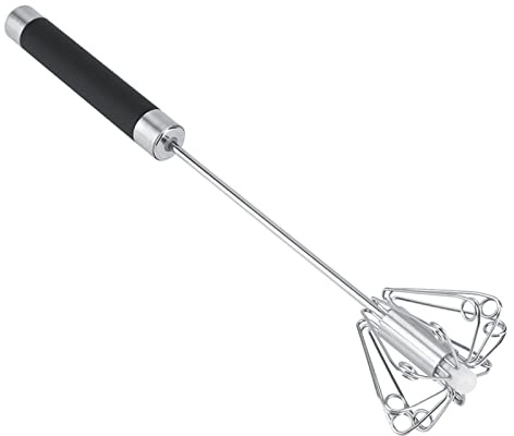 Haosie Frusta a Mano, Frusta da Cucina in Acciaio Inox, Frusta Semiautomatica Rotante Per Mescolare le Uova Per la Cucina Casalinga