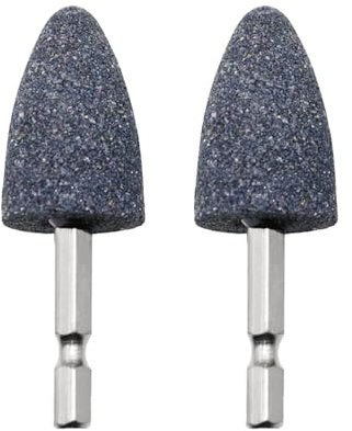 2 pietre rotanti per smerigliatura con gambo esagonale da 1/4, testa per affilare mola, punte per trapano elettrico, punta di macinazione montata su pietra abrasiva per trapano per utensili rotanti