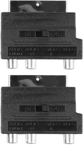Sarini Adaptador convertidor SCART de 21 Pines a 3R-CA, SCART RGB a Adaptador de TV Compuesto R-CA S-Video AV