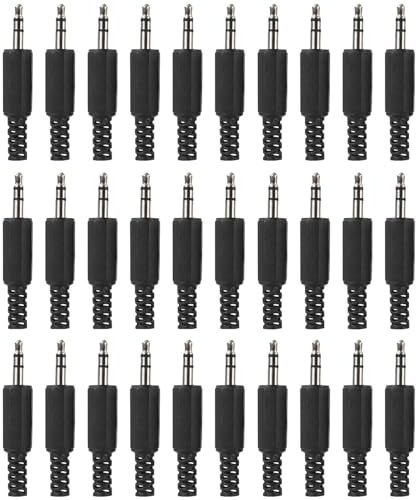 Greluma 30 St 3,5 mm ersättningsuttag för stereoreparation, TRS 3 polig 1/8 hankontakt, 3,5 mm lödtyp Ljudkabelkontakt för reparation av hörlurar/headset/hörlurar