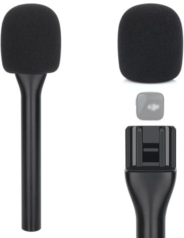 YOUSHARES Handheld Adapter für DJI Mic Mini – Tragbarer DJI Mic Mini Halterung mit Schaumstoff-Windschutz für Interviews, Vlogging und Gesangsübungen