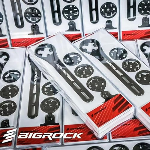 BIGROCK - Soporte Aero GPS para Manillar Plano, Integrado, Compatible con Garmin, Coospo, Bryton, Wahoo, GPS 1/4 Giro... Y Soporte para cámaras y focos Frontales