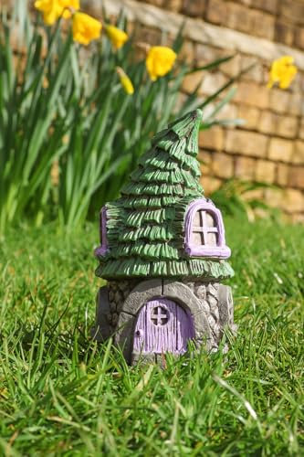 LOVETRENDS Conifer Casa Statua – Confezione da 3 x 4 x 7/11 cm x 10 cm x 18 cm Affascinante ornamento per casa e giardino – Perfetto per la decorazione della casa e del giardino, statuetta decorativa