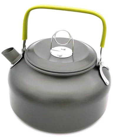 Bouilloire à thé portable de 800 ml en alliage d'aluminium pour la randonnée, la randonnée, la randonnée, la chaleur rapide