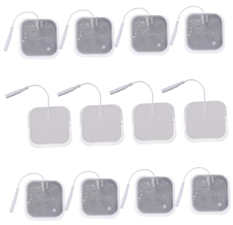 ERINGOGO 20 Parches Autoadhesivos de Electrodos de 5x5 Cm Tapón de 2 Mm, Gel Conductor y Tela No Tejida Flexible para Uso Articular