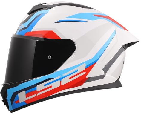 LS2, Casco Moto Integrale RAPID III HYPER White Blue Red, M