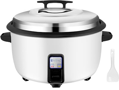 Royal Catering Cuiseur à riz 27 L 3600 W pour 60 tasses de riz cru, cuisson one-touch, maintien au chaud automatique, poignée anti-brûlure, pot amovible antiadhésif, avec tasse et spatule Multicuiseur