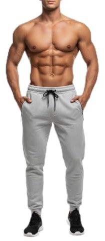 RUBAB Men’s Fleece Jogger Bottoms – Soft Warm Tracksuit Pants with Elastic Waist & Cuffed Hem – Comfortable Fleece Joggers for Men Casual Gym Loungewear Trousers