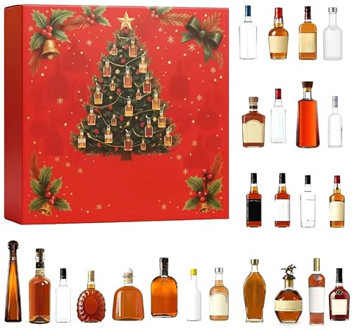 Calendrier De L'avent 2025 Pour Le Whisky Avec 24 Ornements Uniques Pour Le Whisky, Décoration à Suspendre Sur Le Thème Du Whisky Pour Arbre, Maison, Bar Et Cadeaux De Vacances 02