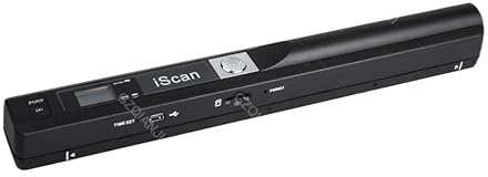 Bärbar A4-dokumentskanner Ny kreativ handhållen mobil bärbar iScan 900 DPI USB 2.0 LCD-skärm Stöder JPG-/PDF-format(Black Scanner)