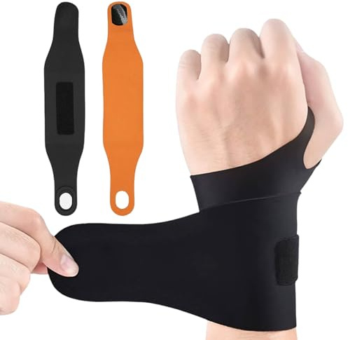 Hwanme 2 PCS Wrist Supports Brace for Right or Left Hand, Adjustable Wrist Brace, Elastic Hand Wri-st Support for Men and Women, Elastic Comfortable, Black
