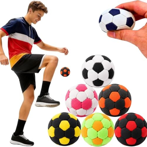 Racocou 6-Pack Fotboll Hacky Sack – Mjuk hållbar pelletfylld fotbollspåse för vuxna för utomhus sparkövning, fotkoordinationsträning och stresslindring