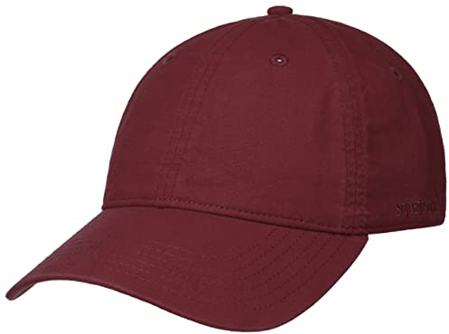 Stetson Ducor Sun Guard Fullcap Herren Baseballcap aus Bio-Baumwolle nachhaltig Frühjahr Sommer Cap mit Sonnenschutz UV 40 Stonewashed-Look Outdoorcap Bordeaux S (54-55 cm)