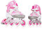 SportVida Inline Skates Kinder Erwachsene Inliner 4in1 | Verstellbare Schlittschuhe | Triskates ABEC7 Lager Rollschuhe Größenverstellbar (Pink, 39-42)