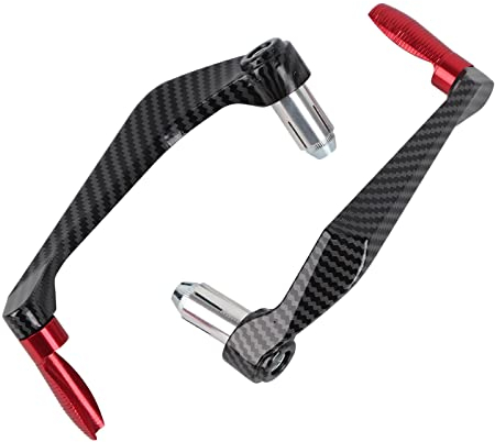 Protecteur de guidon de moto 7/8 pouces Protecteur de frein de moto universel en alliage d'aluminium(rouge)