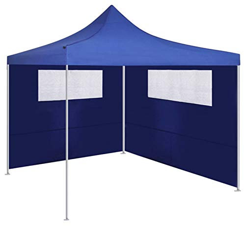Tidyard Parois latérales de belvédère avec fenêtres, Tente de Réception, Tonnelle Pliante de Jardin Gazebo 2 pcs Bleu