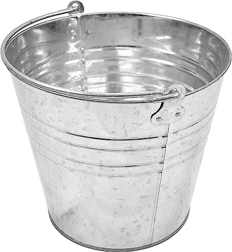 Cubo de Metal galvanizado con asa para trasporte de Materiales o líquidos (12 litros)