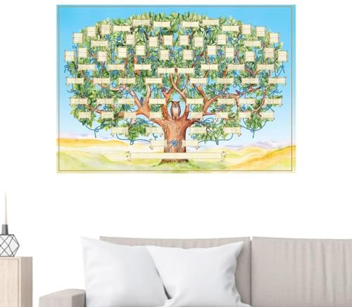 Niktule Stammbaum-Wand- stammbaum vorlage zum ausfüllen Kreative Genealogie-Poster zur Generalogie der Familiengeschichte Familiengeschichte-Fototuch, Handschrift,Stammbaum-Diagramm, Stammbaum-Bild