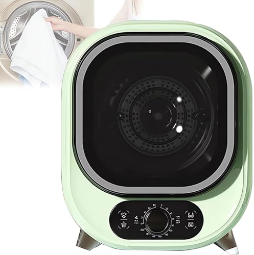 Belüfteter Wäschetrockner, Vorderer Wäschetrockner, Filter von Flusenstaub, 0–200 Minuten, Timer, Heiße, Kalte Luft, 3D-trocknung, Überhitzungsschutz, 35 Db, Leise, Kompakte Wäscheschleuder green