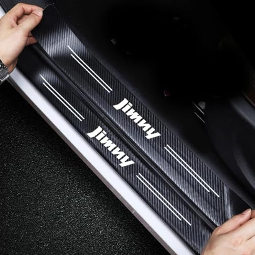4 Piezas Decoración para Estribos de Coche para Suzuki Jimny Protector de Umbral de Puerta de Coche de Fibra de Carbono Película Protectora de Pintura Pegatina A