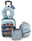 COSTWAY 5 teiliges Kinderkoffer + Rucksack, Kindertrolley mit Lunchbox, Gepäckanhänger & Nackenkissen, Kindergepäck mit Rollen, Handgepäck Reisekoffer Hartschalenkoffer für Jungen & Mädchen (Blau)