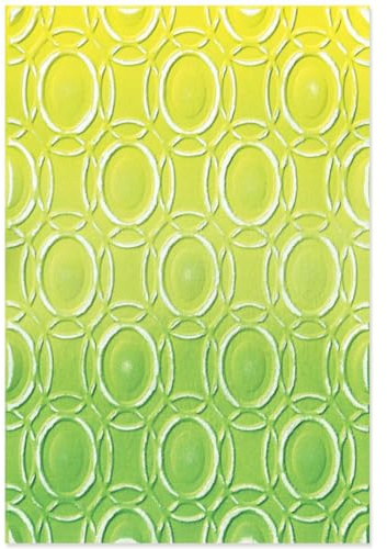 Sizzix 3-D texturerade intryck präglingsmapp Cosmopolitan, gyllene ringar av Stacey Park, flerfärgad, en storlek