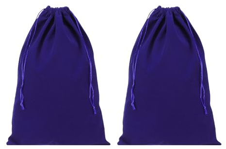 PATIKIL Shoe Dust Bag, 2 Pack Duster Flannel Shoes Pouch with Drawstring Washable Breathable Travel Shoe Bags for Home Luggage Storage, 12x17 Deep Blue