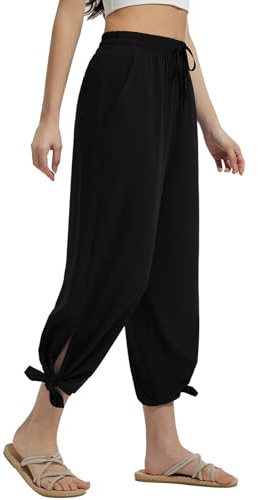 baleaf Pantaloni da spiaggia da donna, protezione solare, da spiaggia, leggeri e traspiranti, Nero , M