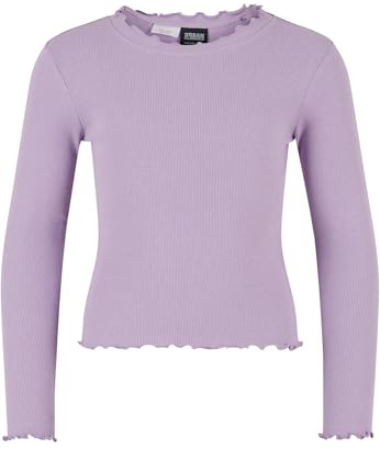 Urban Classics Damen Girls Short Rib Longsleeve Lilac, 134/140