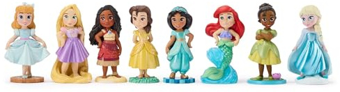 Disney Store Official - Disney Prinzessinnen - Once Upon a Story Kollektion - Figurenset - 8 Puppen - Mit Cinderella, Rapunzel, Vaiana, Belle, Jasmin, Arielle, Tiana und ELSA - Ab 3 Jahren