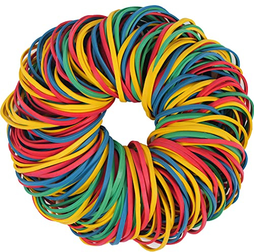 AOUOU Gummibänder, 80 mm x 3 mm, Nettogewicht: 190 g, elastisches Gummiband, Farben, Gummibänder, Bürobedarf