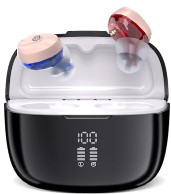 Elctrtici Soundgerät für Senioren mit Geräuschunterdrückungsfunktion, 32 Kanäle, 8 Lautstärkestufen, 4 Modi, mobile Ladebox