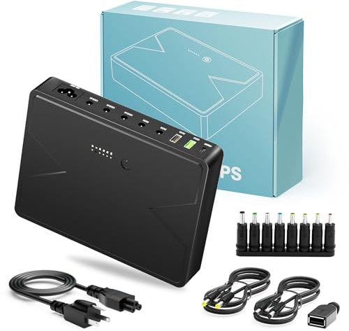 13PCS Mini UPS Battery Backup Power Supply 20000mAh/74Wh Lithium, PD65W & QC3.0 DC UPS Battery Backup & Surge Protector for Compute,Uninterruptible Power Supply for WiFi Router Phone Camera
