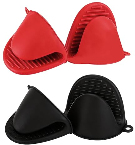 2Pairs Silicone Oven Mitts, Heat Resistant Pinch Covers Oven Glove, Thicken Pot Holder for Air Fryer, Baking, Cooking, Grilling, BBQ