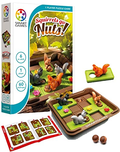 Smart Games - Squirrels Go Nuts, Puzzle Game with 60 Challenges, 6+ Years