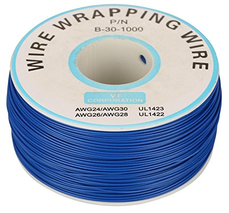 Filo di rame, 1 rotolo Filo di rame Cavo 30AWG Cavo di rame Filo di rame avvolgente Diametro del nucleo 0,25 mm(Blu)
