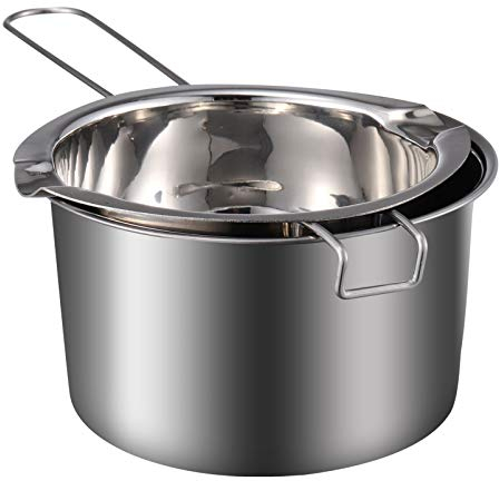 FOMIYES 1 Set di 1 pentola a doppia caldaia in acciaio inox per sciogliere cioccolato, sapone, cera, candela