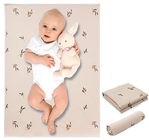 Vegan Leather Baby Changing Mat - Wipeable Portable Changing Pad, Foldable Travel Changing Mat for Baby, Newborns Toddlers Shower Gifts (Branch,20*28)