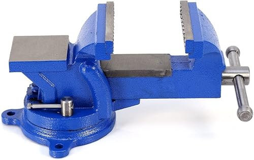 Morsa da banco apertura ganasce 100 mm in ghisa con base girevole rotante 360°