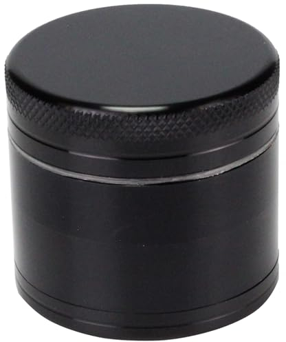 Evergreen Labs Grinder Metálico, Molinillo de Especias y Condimentos, 100% de Aluminio, Negro, 40mm con Pantalla