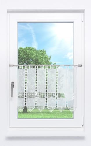 LYSEL Scheibengardine Kreuzchen Design (Bx H) 100cm * 45cm Weiß/Rohweiß