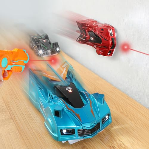 OBEST Teledirigido Coche Escalada de Pared, Láser Vehículo Car Que Sube por las Paredes, Rotación 360° Drift Control Remote Car, Coche Eléctrico de Gravedad Cero con Luz LED, Juegos Regalo Niñas Niños