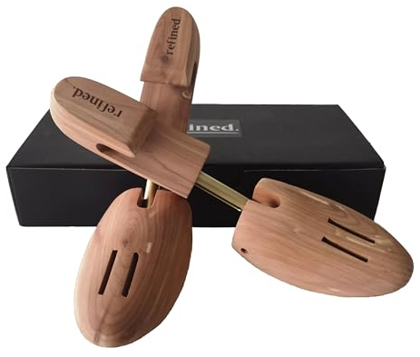 Refined. Zedernholz-Schuhbaum, verstellbar, Schuhhalter für Herren, Zedernholz, Schuhspanner für alle Arten von Schuhen mit flacher Sohle, Beige, 49/50 EU