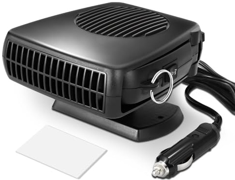 DNA Motoring 12V 170W Portable Car Heater, 2 in 1 Heating & Cooling, Electric Car Heaters Defroster with Plugs in Cigarette Lighter, fit The car of Fuse ≥ 15A, Fast Heating Defroster, 360° Rotation